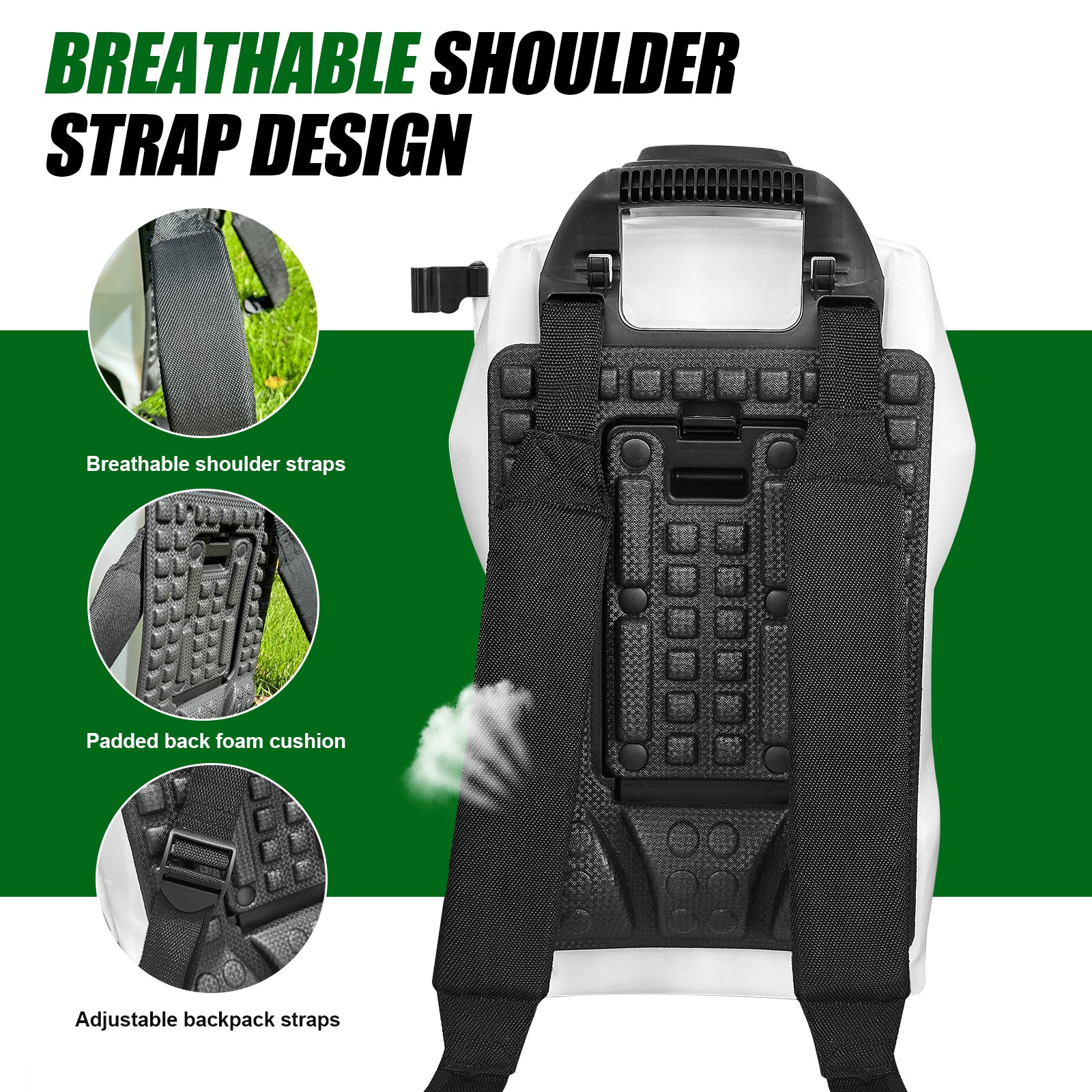 Backpack Sprayer 4 Gallon Battery Powered Garden Sprayer, VaxMay Electric Weed Sprayer Works with Makita 18V Battery, 100 PSI, Telescopic Wand, 5 Nozzles, 2.5Ah Battery&Charger Included