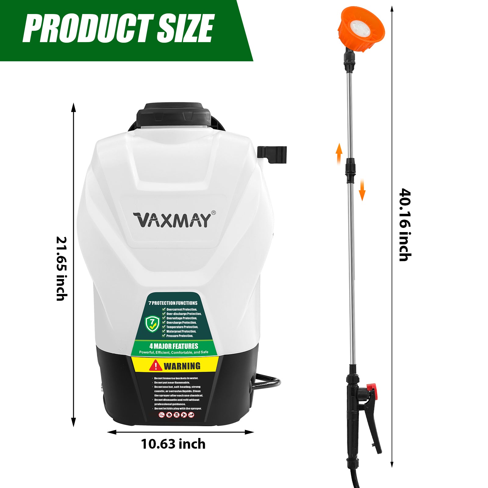 Backpack Sprayer 4 Gallon Battery Powered Garden Sprayer, VaxMay Electric Weed Sprayer Works with Makita 18V Battery, 100 PSI, Telescopic Wand, 5 Nozzles, 2.5Ah Battery&Charger Included